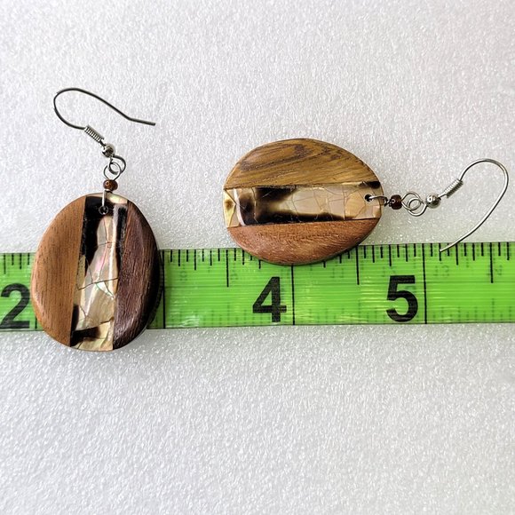 Wood Inspired Earrings - 4 Pairs of Small Light Elegant Boho Earrings - Picture 9 of 15